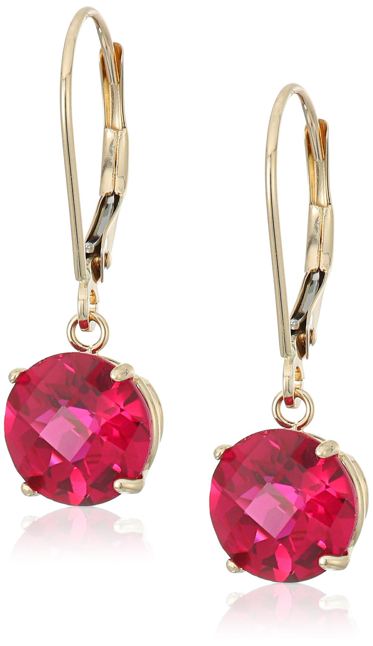 MAX + STONE10k Yellow Gold 6mm Round Birthstone Dangle Earrings for Women with Leverbacks by MAX + STONE