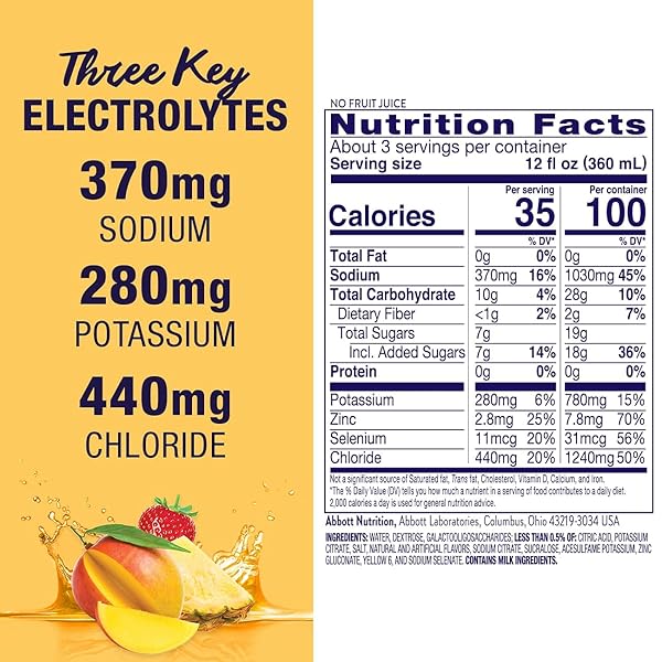 PEDIALYTE ADVANCEDCARE ELECTROLYTE SOLUTION HAS PREACTIVPREBIOTICS | HYDRATION DRINK | TROPICAL FRUIT, 1 LITER