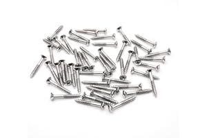 harpfeas Guitar Humbucker Pickup Ring Mounting Screws Pickup Frame Surround Screws Compatible with Epiphone Les Paul Stratocaster SG Guitar (Chrome 50 Pack)