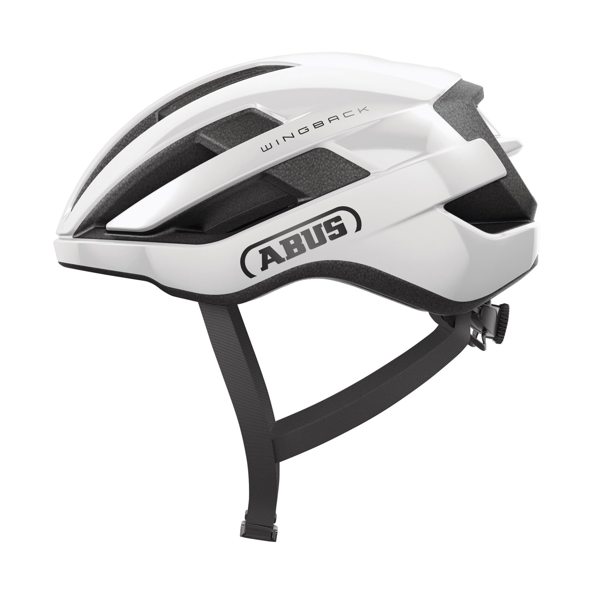 ABUS WingBack Racing Bicycle Helmet - Simple Helmet for Sporty Riding in Everyday Use and Leisure Time for Adults and Teenagers - White, Size M