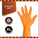 JFA Medical Disposable Heavy Duty Nitrile Gloves Orange Diamond Grip XL Box 50 view 4