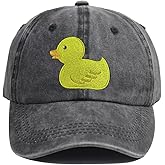 Funny Yellow Duck Hat, Embroidered Adjustable Cotton Baseball Cap, Duck Lovers Gifts for Women Men