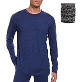 MERINNOVATION Merino Wool Base Layer Mens Size XXL100% Merino Wool Shirts for Men Thermal Underwear LS T-Shirt Light, Midweight