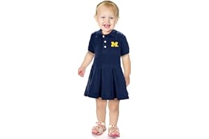Little King NCAA Short Sleeve Infant and Toddler Girls Polo Dress-100% Cotton-Newborn and Infant Sizes