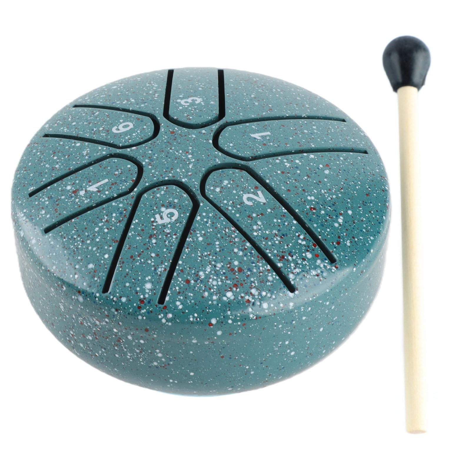 Tongue Drum, 6 Note Steel Handpan Drum with Drumstick for Meditation Yoga (Green)