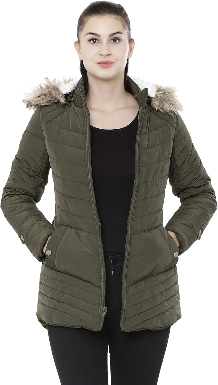 Studio99 Women Puffer Jacket Quilted Padded Insulated