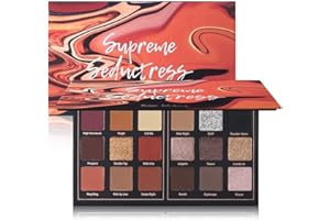 Prism Makeup Matte Eyeshadow Palette Pro 18 Colors Pigmented Shimmer Glitter Eye Shadow Palette, Long Lasting Waterproof Smokey Powder Cosmetics Halloween Makeup Kit (01# Seductress)