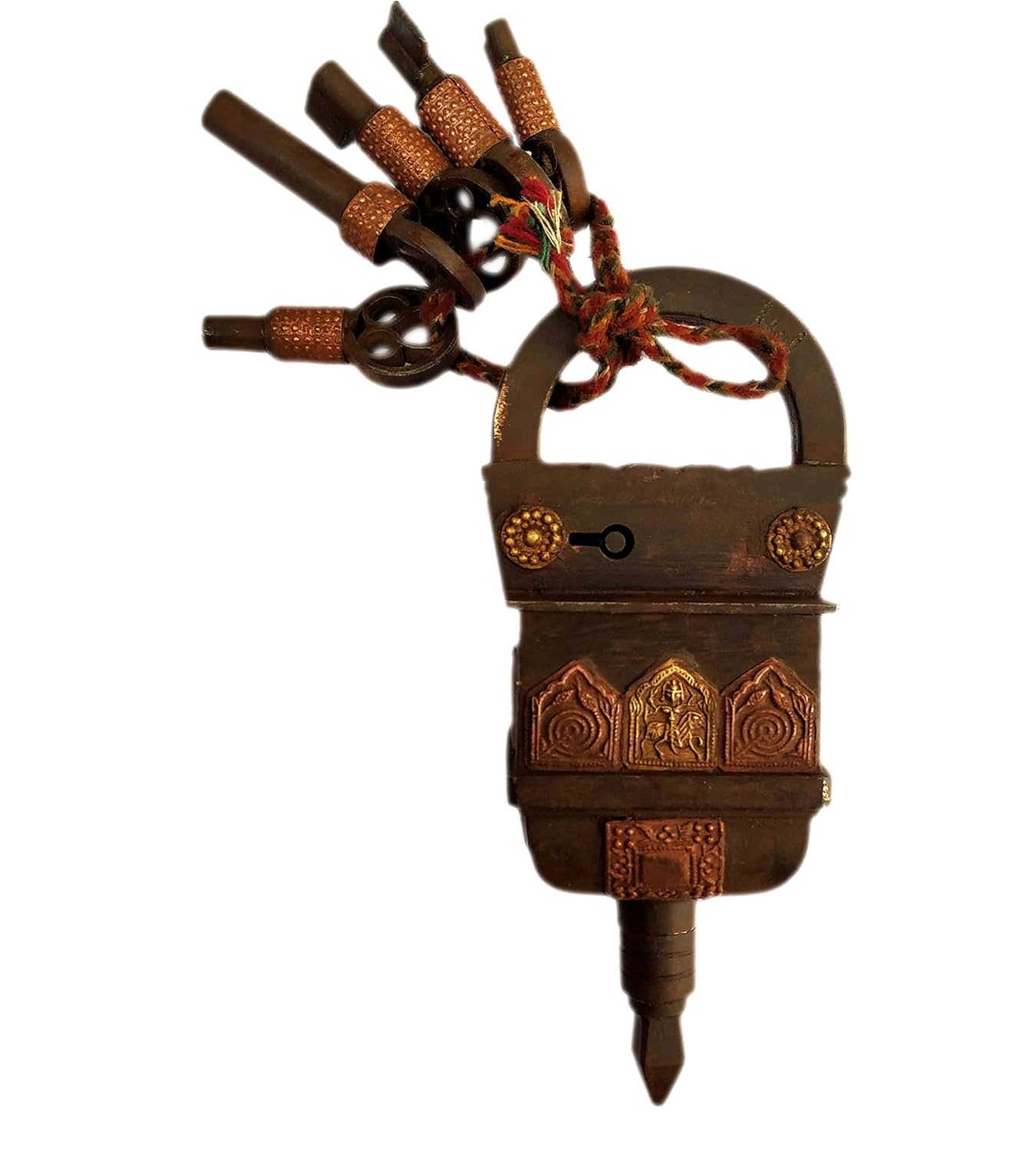 Christmas Stocking Holders Laxman Art Iron Square Tricky Lock Puzzle Padlock With 5 Keys Vintage Look Heavy Duty Lock Padlock Unique Collectible Combination Of Style Security Handmade Antique Design Home Decor