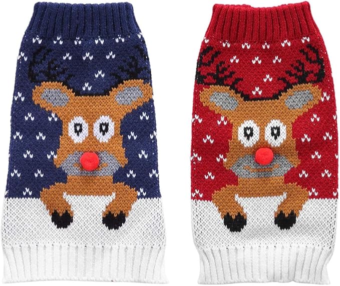 Handfly Dog Reindeer Jumpers Dog Christmas Sweaters Red Puppy Coat