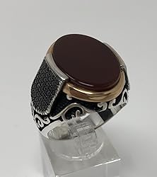 KAR New 925K Sterling Silver Red Agate