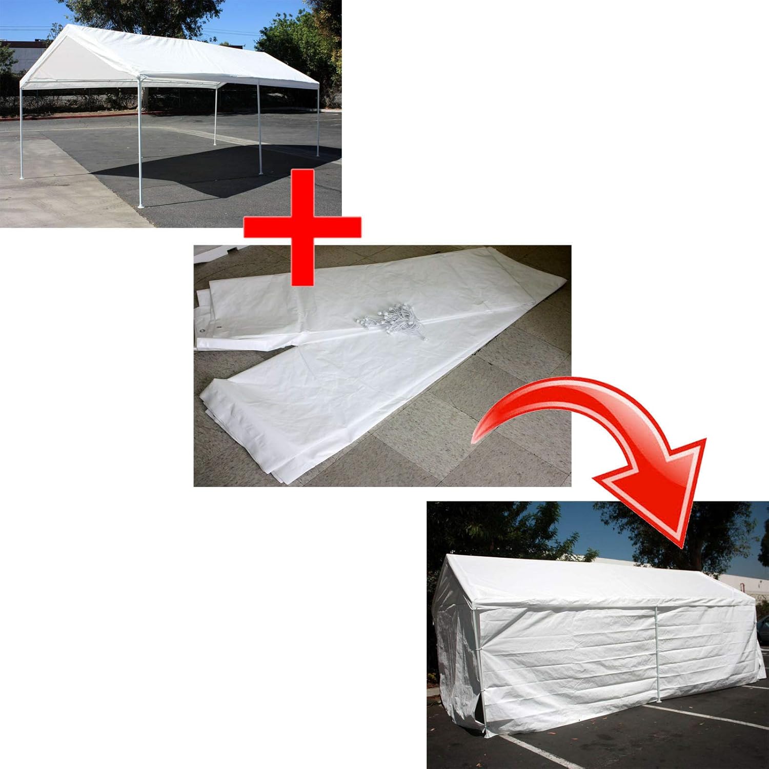 Amazon Com 9trading Add On Canopy Garage Side Wall Kit 4 10 X20