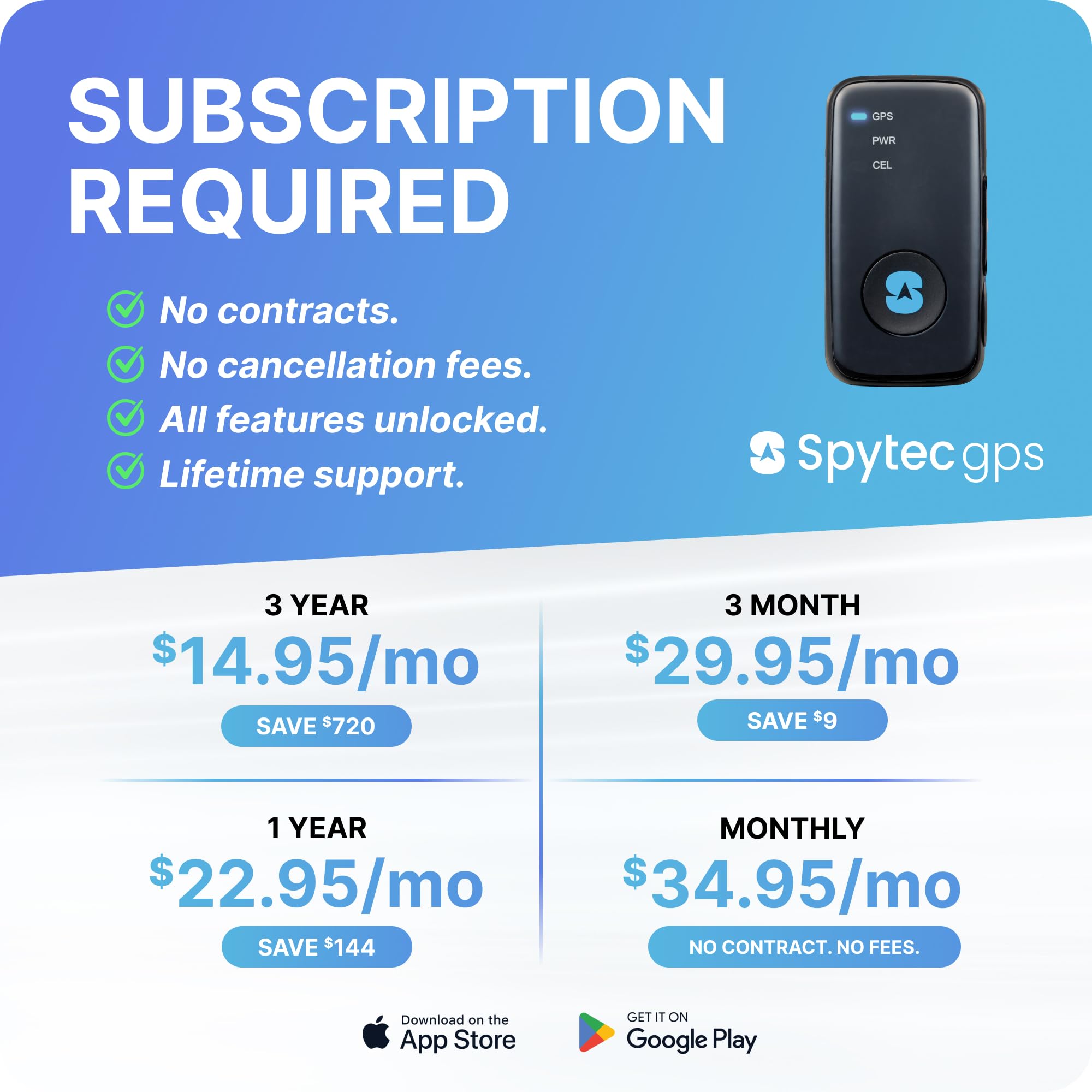 Spytec Atlas GPS Tracker for Vehicles & Kids | Up to 14-Day Battery Life | Waterproof Magnetic Case, Geofencing, Portable Real Time Mini GPS Car Tracker w/Lifetime Support | Subscription Required