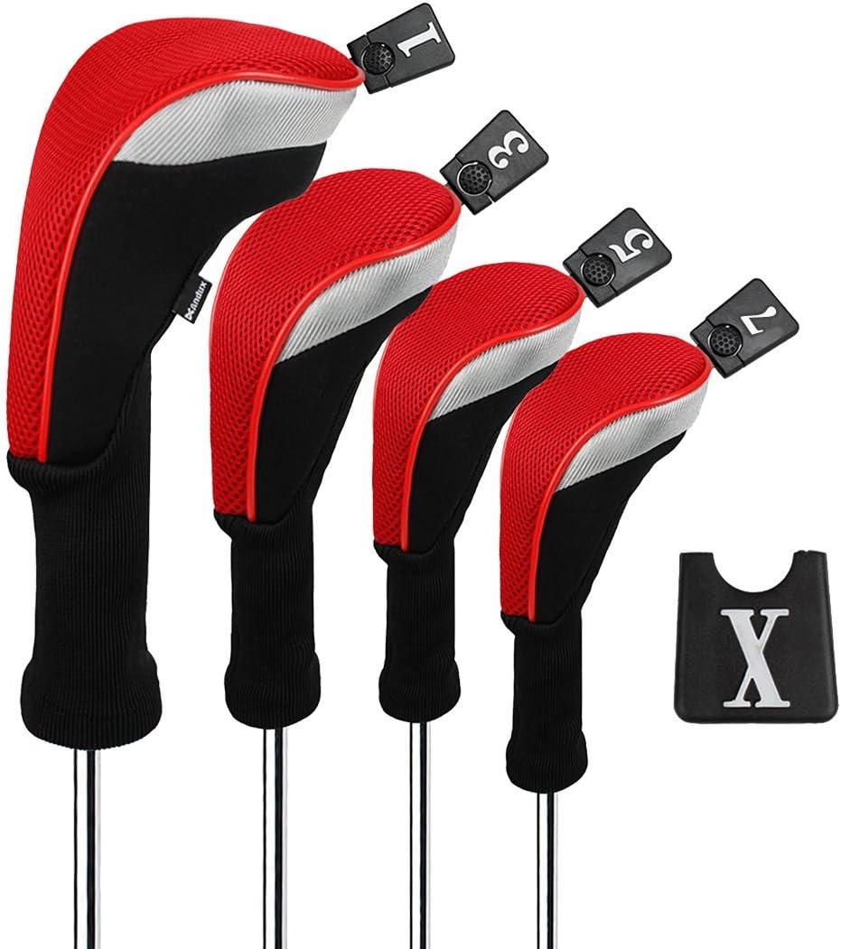Andux Golf 460cc Driver Wood Head Covers with Long Neck and