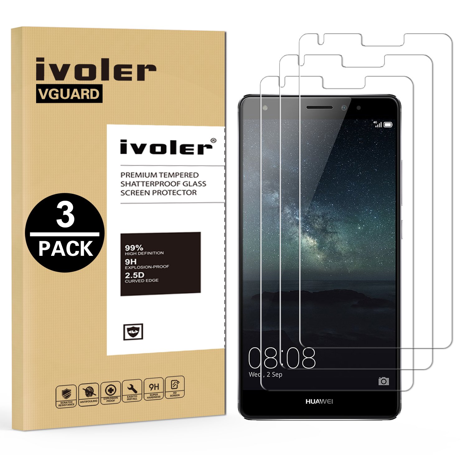 Unidades Huawei Mate S Protector de Pantalla iVoler Protector de Pantalla de