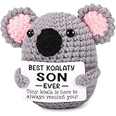 Son Gifts from Mom Dad, Easter Basket Stuffers Egg Fillers for Son Adults, Teen Boy Gifts Trendy Stuff, Birthday Fathers Day Graduation College Gift for Sons, Funny Small Cute Emotional Crochet Koala