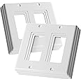 Bates- Double Light Switch Plate, 2 Gang Wall Plate, 6 Pack, Double Outlet Cover, Double Switch Plate Covers, Light Switch Cover 2 Gang, Double Wall Plate, Electrical Outlet Cover Plates, Plug Cover