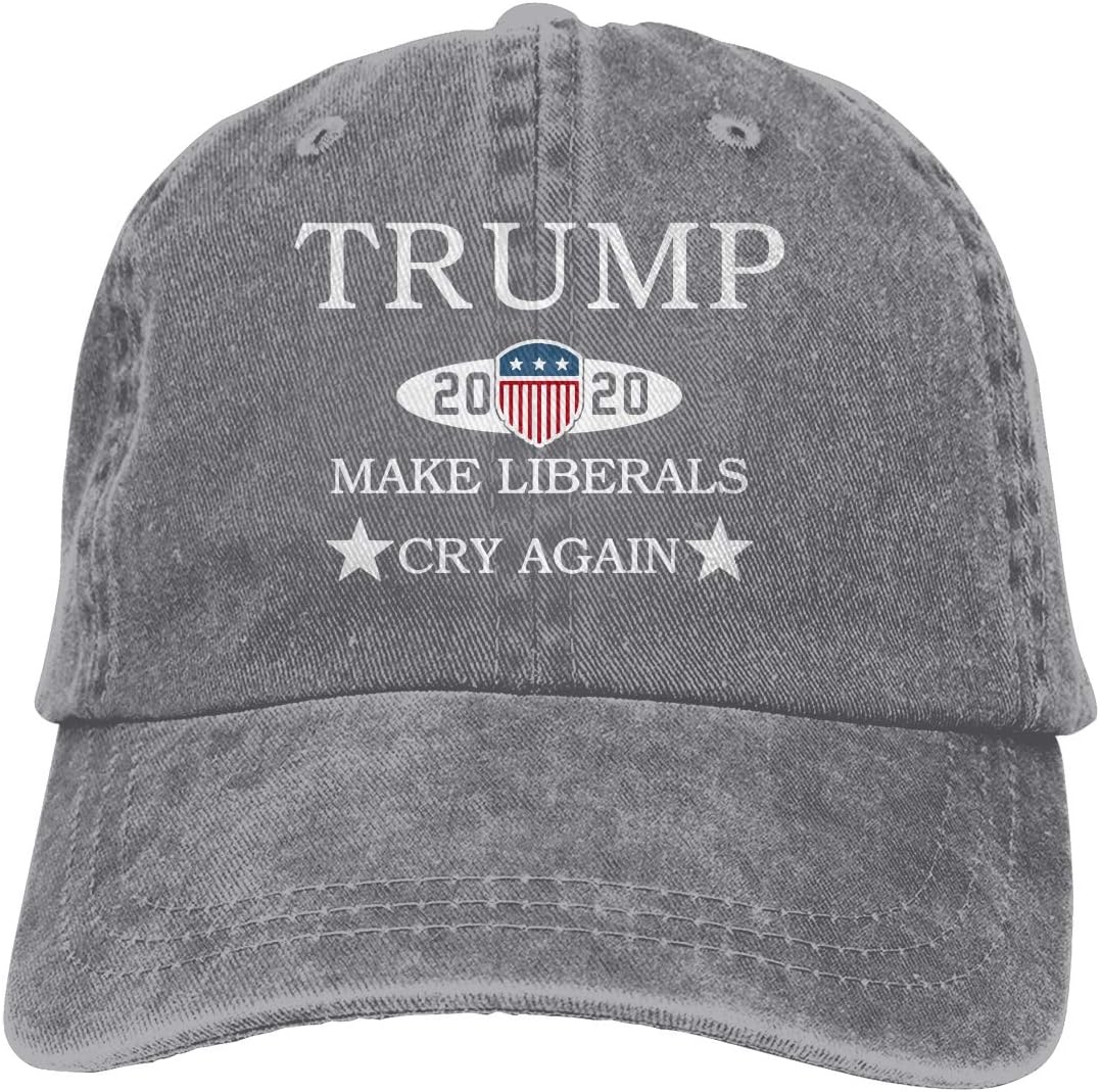 Endool 2020 Trump Make Liberals Cry Again Mens Cotton Adjustable Washed Twill Baseball Cap Hat