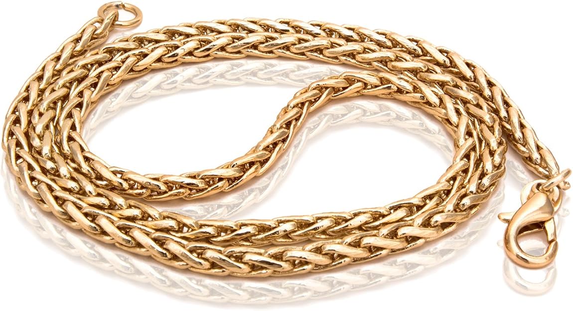 18k Gold Plated Twisted Rope Chain Necklace (18 inches3