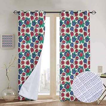 Amazon Com Nuomanan Pattern Curtains Fig Hand Drawn Style Pattern