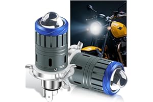 Suacopzar 2PCS Universal H4/9003 Led Headlight Bulbs, 300% Brighter, 6000K White Motorcycle Bulbs, Plug and Play, WaterProof Design, H4 LED Motorcycle Light Bulb Hi/Lo Beam Fit for Most Motorcycles
