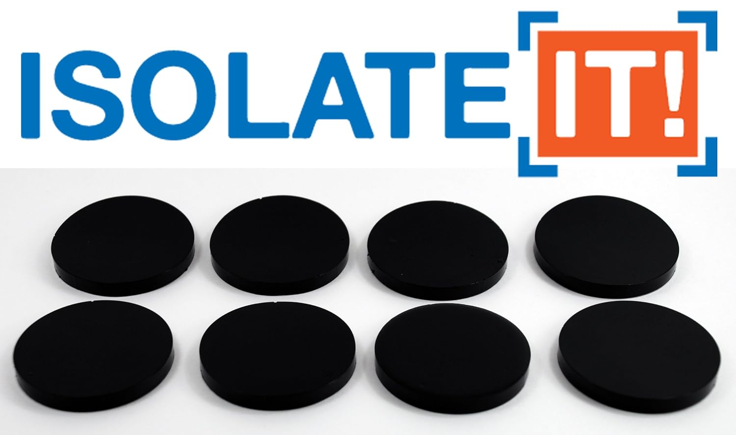 Isolate It: Sorbothane Vibration Isolation Circular Pad 50 Duro (.25" Thick 2.25" Dia.) - 8 Pack