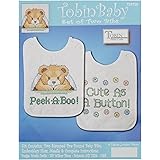 Tobin T21720 Under The Covers Bib Pair Stamped Cross Stitch Kit, 8 by 10-Inch, Set of 2