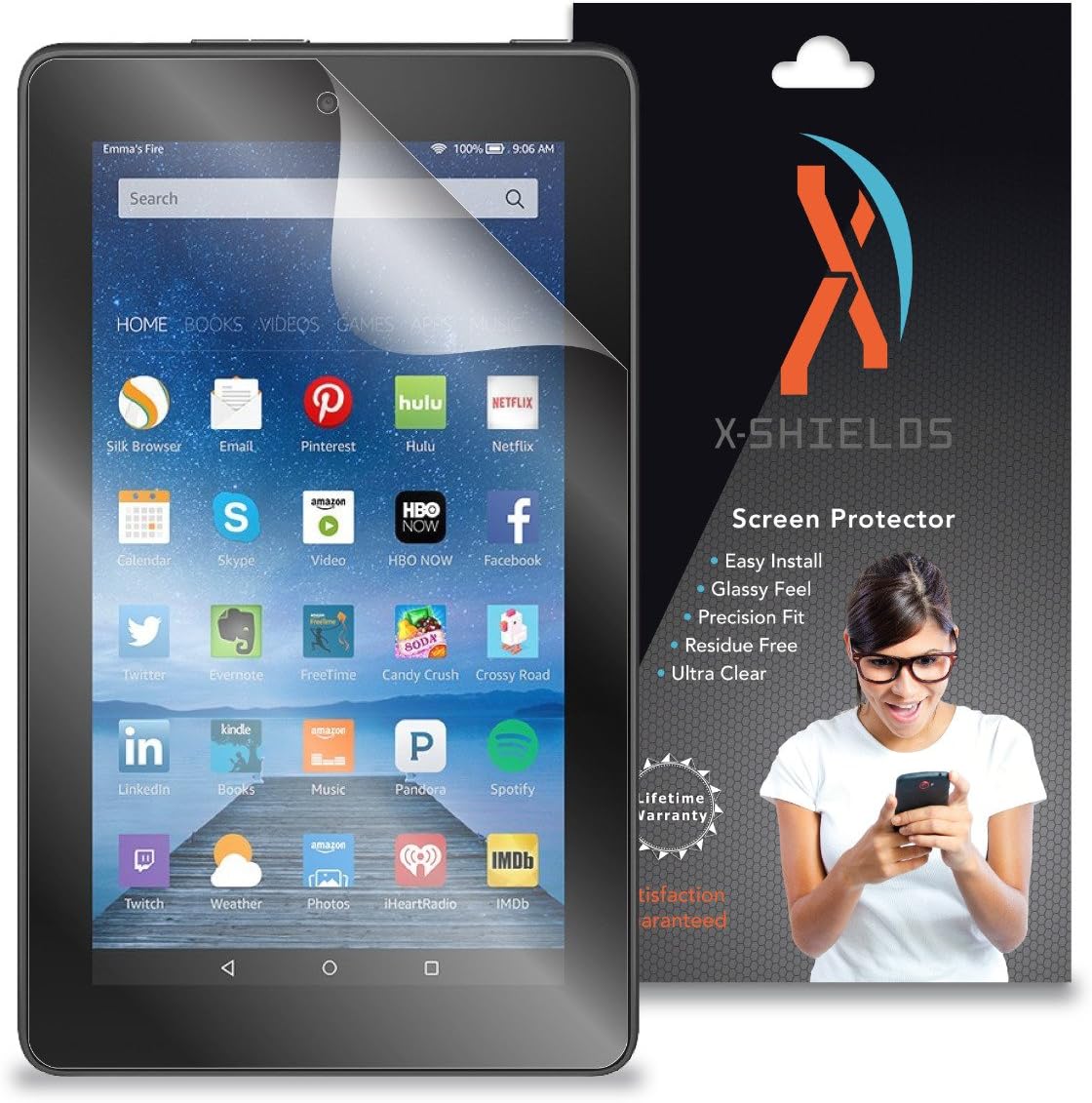 XShields (2-Pack) Screen Protectors for Amazon Fire (2015) 7" Tablet (Ultra Clear)