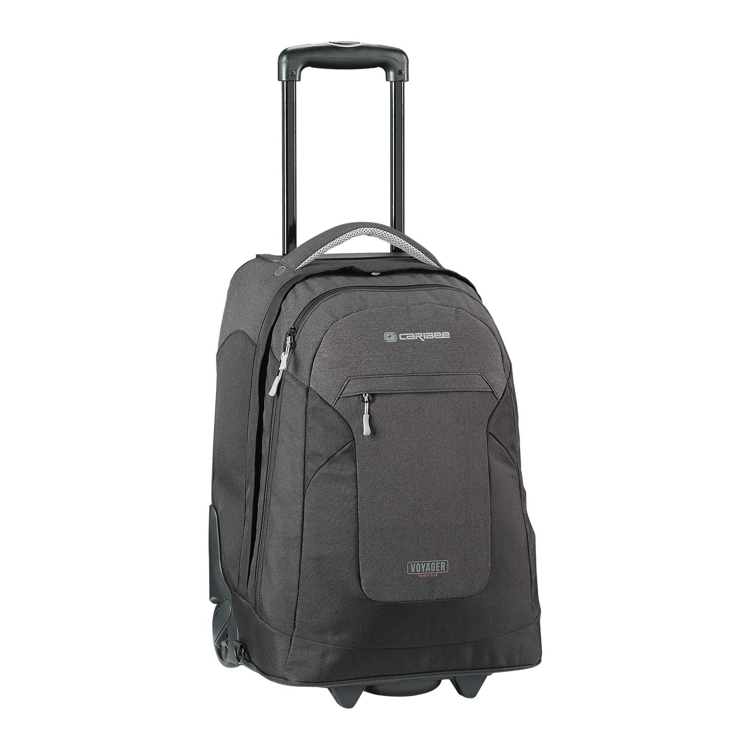 Caribee Voyager 35 Wheeled Backpack Carry On, Black, 50 x 35 x20 cm