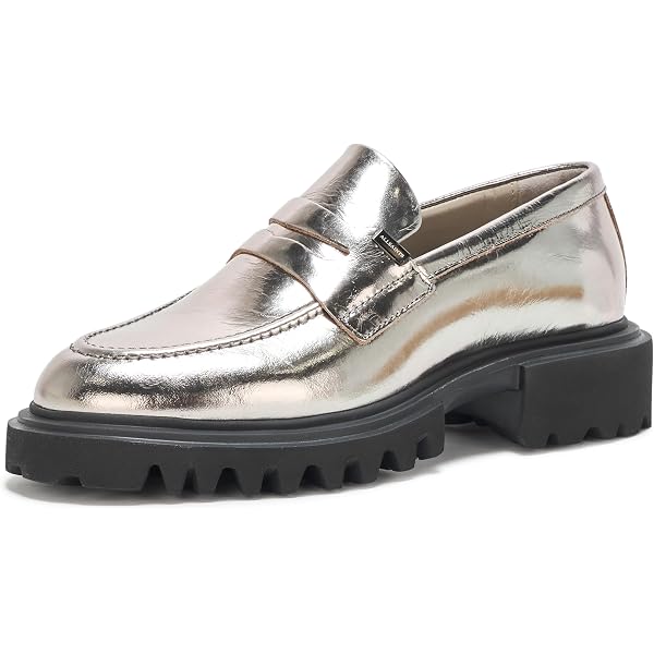 All Saints Metallic Gunmetal Studded Loafers All Saints | Shoes | Allsaints Lola Studded Womens Lug Sole  main image 2