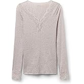 Intimissimi Woman's Sheer Ultralight Cashmere Lace Long Sleeve Shirt