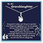 Sereney Easter Gifts for Daughter Granddaughter, Sterling Silver Freshwater Pearl Necklace for Granddaughter Necklace from Grandma, Father Daughter Necklace from Dad