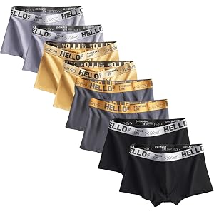 YE XInin Mens Underwear Boxer Briefs 5/8 Pack Breathable Comfort | Moisture Wicking No-Ride-Up Soft Stretchy Trunks for Men M