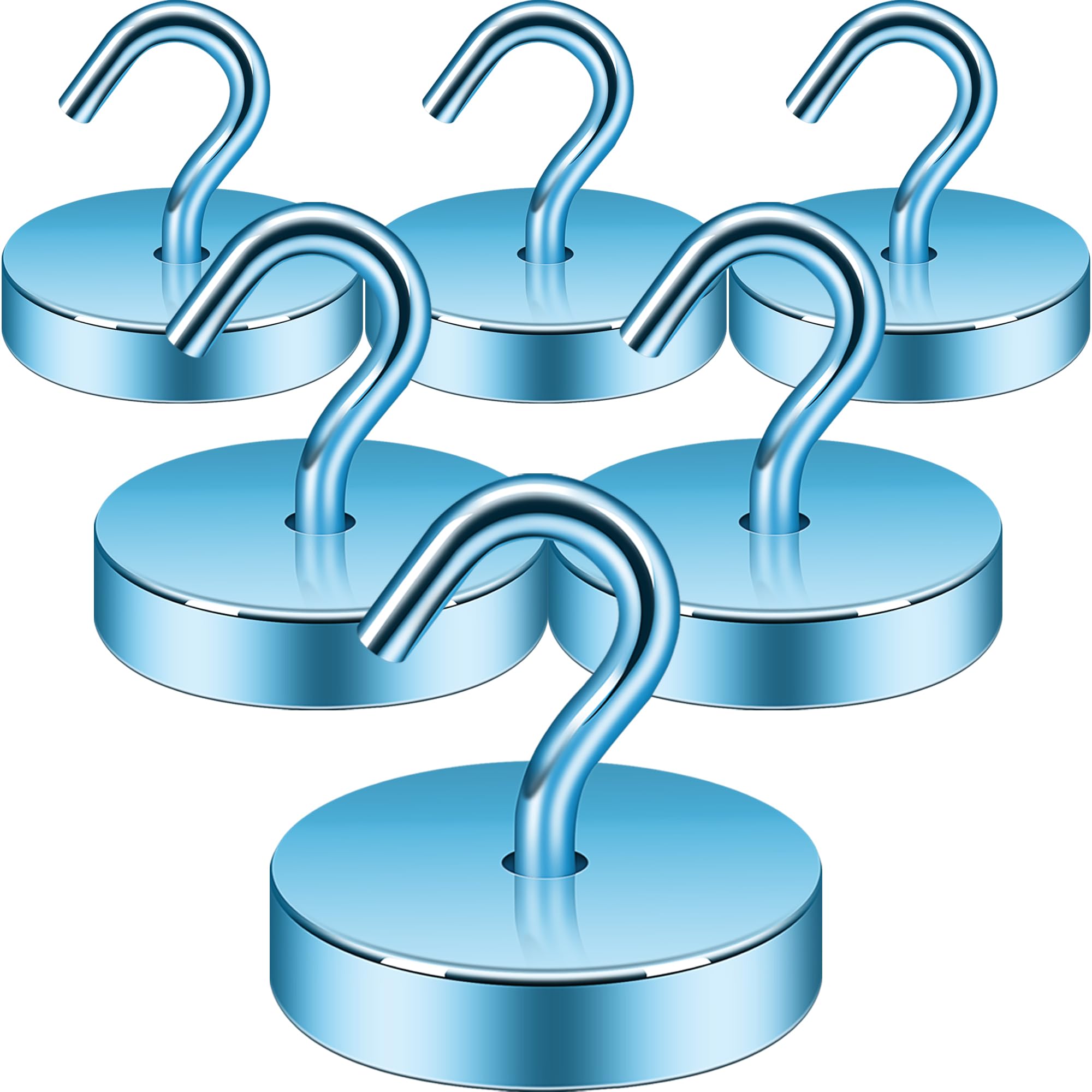 Neosmuk Magnetic Hooks, Cruise Ship Essentials, 100lb+ Heavy Duty Magnetic Hooks for Cruise Cabins, Refrigerator, Grill, Hanging, and Travel | Extra Strong Must-Haves Magnet Hook,RoyalBlue,Pack of 6