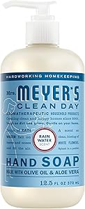 MRS. MEYER'S CLEAN DAY Hand Soap, Rain Water Scent, 12.5 Fl Oz Bottle