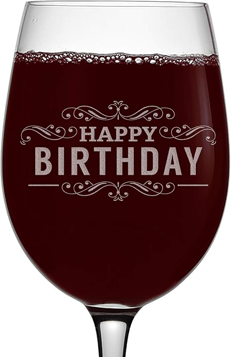 Etched 16oz Stemmed Wine Glass 