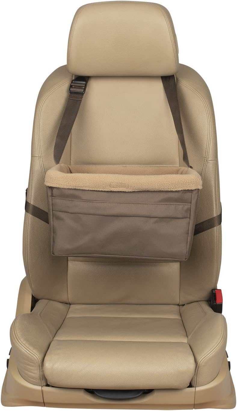 PetSafe Happy Ride Booster Seat - Dog Booster Seat for Cars, Trucks and SUVs - Easy to Adjust Strap - Durable Fleece Liner is Machine Washable and Easy to Clean - Medium, Brown : Automotive Pet Harnesses : Pet Supplies