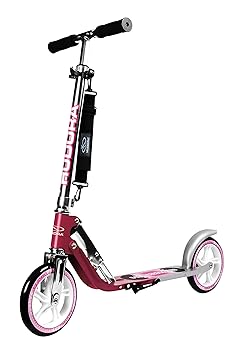 HUDORA 14764 BigWheel 205-Das Original mit RX Pro Technologie-Tret-Roller klappbar-City-Scooter, Magenta/Silber