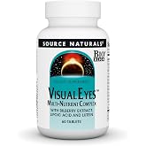 Source Naturals Visual Eyes - 60 Tablets | Bilberry Extract, Lipoic Acid &amp; Lutein | Multi-Nutrient Complex | Dietary Supplement