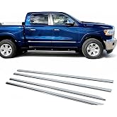 ECOTRIC Body Molding Trim Mouldings Compatible with 19-21 Ram 1500 Crew Cab | Chrome Side; Compatible with 2019-2021 Dodge Ram 1500 Crew Cab New Body Style