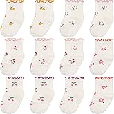 Aroveea Baby Toddle Socks Grip Non Slip Kids Boys Girls Cotton 12 Pack Ankle Cute Newborn Socks