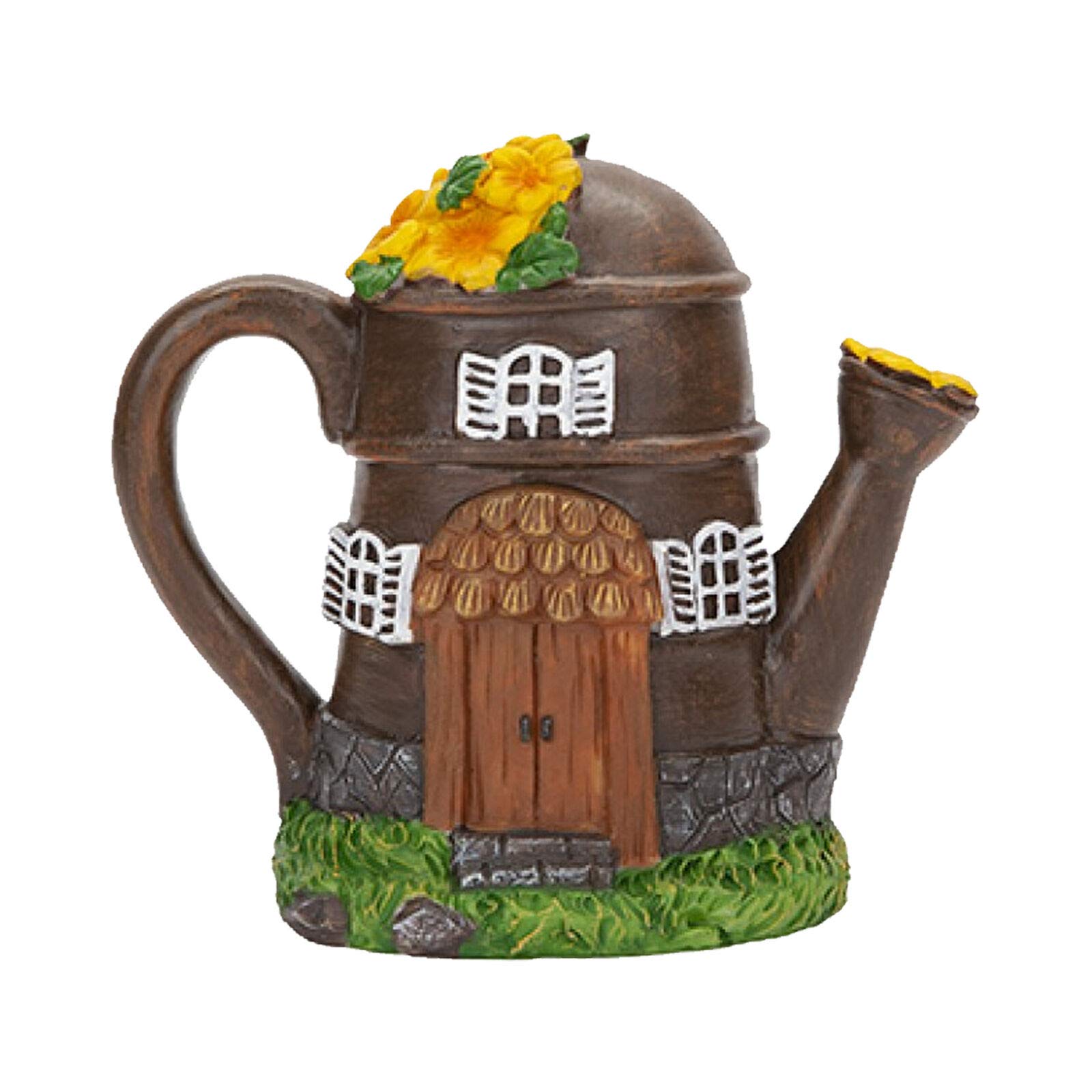 Enchanting Multicolor Secret Fairy Garden Watering Can Cottage - 16.5cm x 10cm (1 Pc.) - Whimsical & Unique Decor For Your Magical Garden Oasis