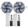 8MILELAKE 12V Electric Radiator Fan High Performance Black Electric Radiator Cooling Fan Assembly Kit (2, 10 inches)