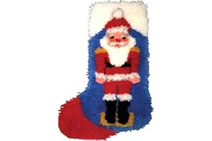 ZFFLYH Christmas Latch Hook Kits for Adults, DIY Embroidery Crafts for Adults Kids Beginners DIY Crochet Yarn Rugs Hooking Craft Kit with Pattern Printed Canvas,Christmas Stockings