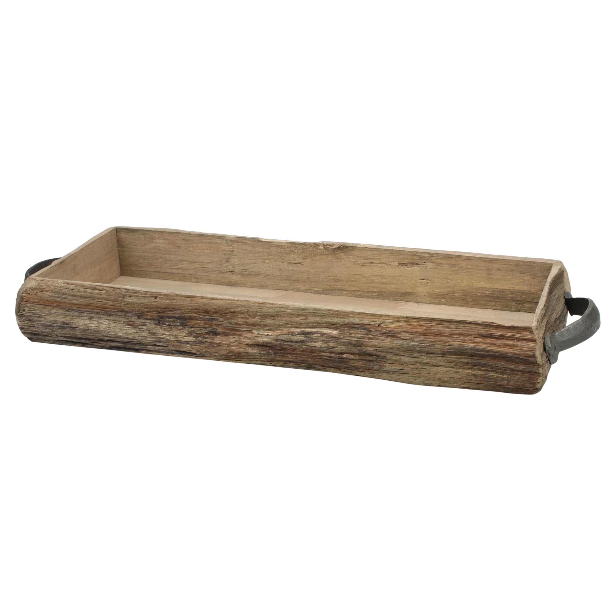 Photo 1 of **ITEM IS SIMILAR***
Stonebriar Rectangle Natural Wood Bark Serving Tray with Metal Handles, Rustic Butler Tray, Country Centerpiece for Dining Table, Unique Candle Holder, Desk Organizer for Documents,21.7" x 7.9", Brown