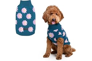 Spark Paws Knit Dog Sweater – Ultra Soft Warm Winter Dog Sweater for Small, Medium & Large Dogs – Stretch Fit Pet Sweater for French Bulldog, Pitbull, Girl & Boy Dogs Jacket, (Flower,2XL)