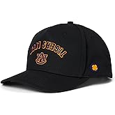 Black Clover Standard Auburn Game Day Adjustable Snapback Hat, Black/Cotton Twill Navy 3D Embroidery