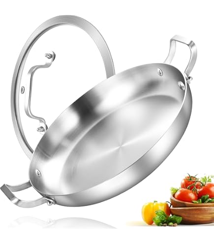 Amazon.com: Inqibee 14-Inch Tri-Ply Stainless Steel Paella
