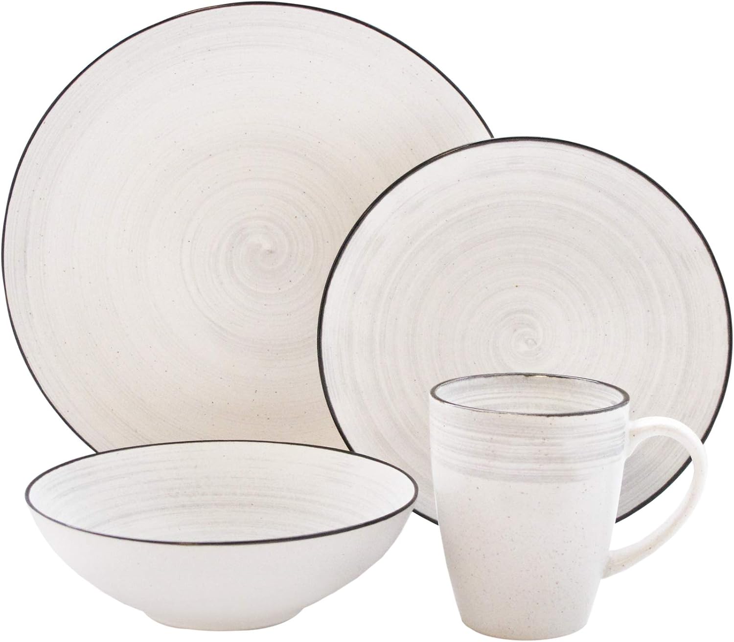 Elle Décor Whitestone Casual Round Dinnerware Set 16