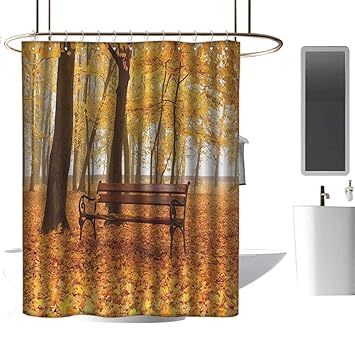 Amazon Com Shower Curtain Hooks Rustic Rustic Bench In Golden