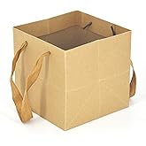 HUAPRINT Brown Paper Bags,Gift Bags with Handles,24 Pack Large Gift Bags,8x8x8inch, Heavy Duty Grocery Shopping Bag,Wedding Party Favor Bags,Square Size,Reusable,Retail Business Packaging Bags